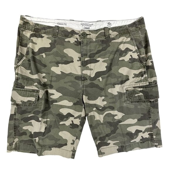Roundtree & Yorke Camo Cargo Shorts Casuals Men's 42W Classic Fit 10" Inseam - Picture 1 of 9